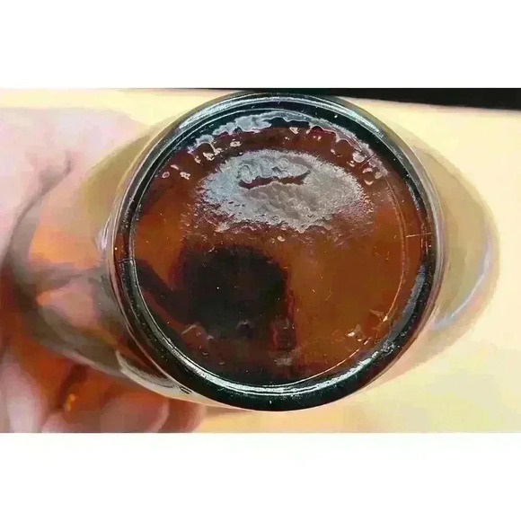 Vintage Paul Masson 8" Amber Brown Glass Heart Shaped Liquor Bottle Decanter - Picture 5 of 5